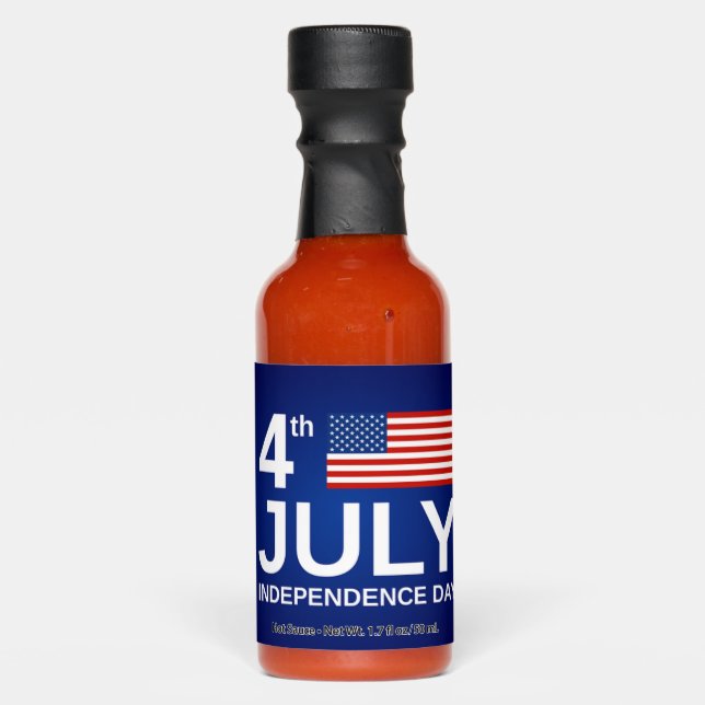  July 4th Hot Sauce, Bottle Favors. Sauces (Front)