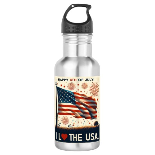 July 4th I love the USA Stainless Steel Water Bottle