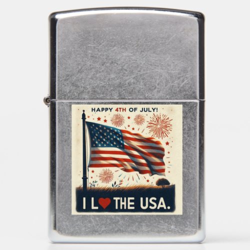 July 4th I love the USA Zippo Lighter