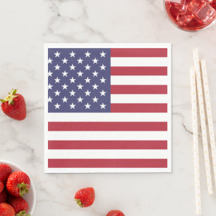 July 4th Independence Day American Flag Napkins