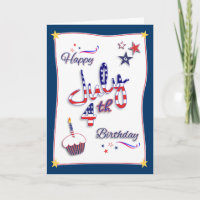 July 4th Independence Day Birthday Card