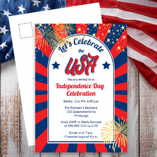 July 4th Independence Day Celebrate the USA Party  Postcard