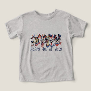 July 4th. Independence Day. Funny Dogs Toddler T-shirt