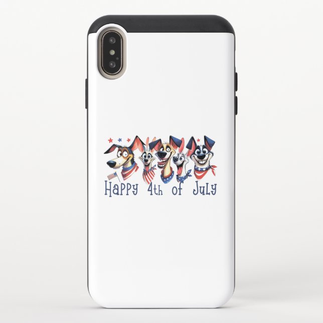 July 4th. Independence Day. Funny Dogs Uncommon iPhone Case (Back)