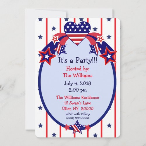July 4th Independence Day Party Invitation