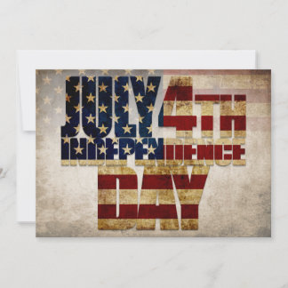 July 4th Independence Day Vintage Flag Design