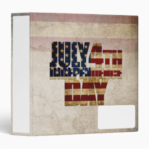 July 4th Independence Day Vintage Flag Design 3 Ring Binder