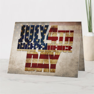 July 4th Independence Day Vintage Flag Design Card