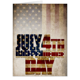 July 4th Independence Day Vintage Flag Design Card