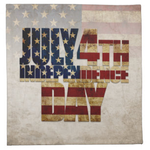 July 4th Independence Day Vintage Flag Design Cloth Napkin