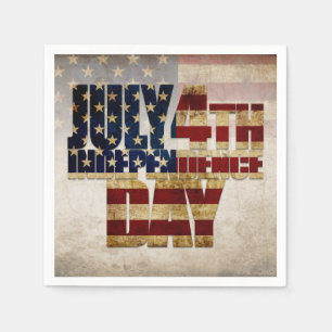 July 4th Independence Day Vintage Flag Design Napkins