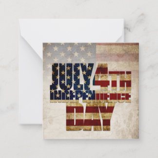 July 4th Independence Day Vintage Flag Design Note Card