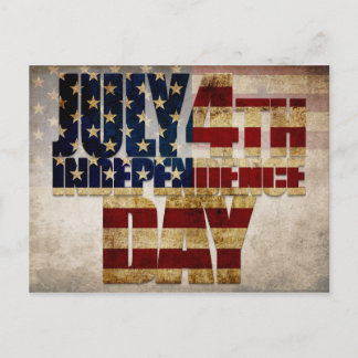 July 4th Independence Day Vintage Flag Design Postcard