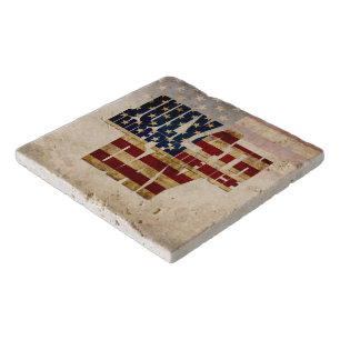 July 4th Independence Day Vintage Flag Design Trivet