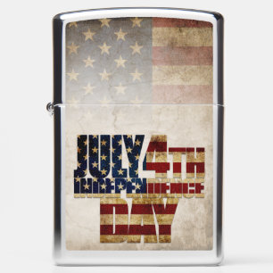 July 4th Independence Day Vintage Flag Design Zippo Lighter