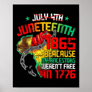 July 4th Juneteenth 1865 Because My Ancestors Men Poster