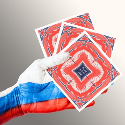 July 4th Kaleidoscope Red White Blue Paper Napkins