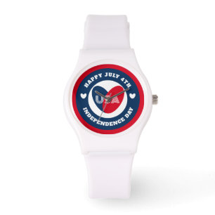 July 4th Love the USA Patriotic Red White Blue Watch