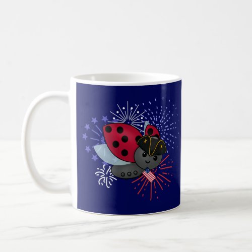 July 4th Minuteman Ladybug Coffee Mug