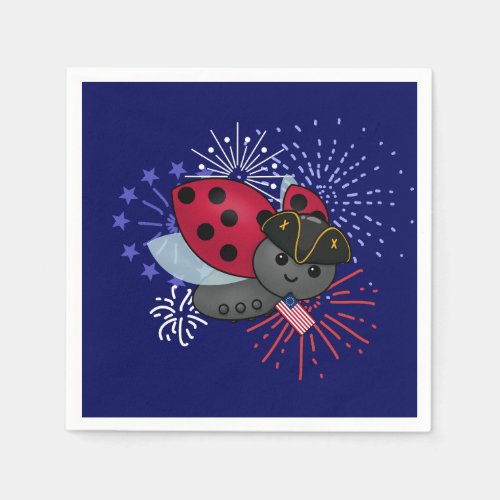 July 4th Minuteman Ladybug Napkins