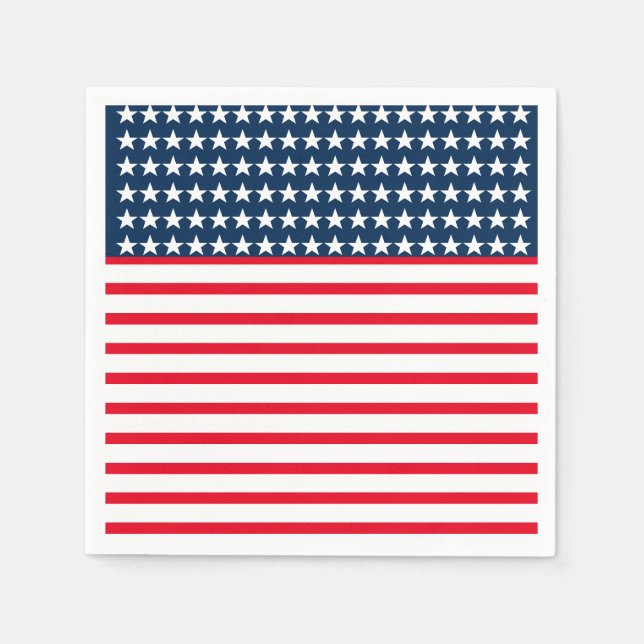 July 4th Paper Napkins-Stars & Stripes Napkins (Front)