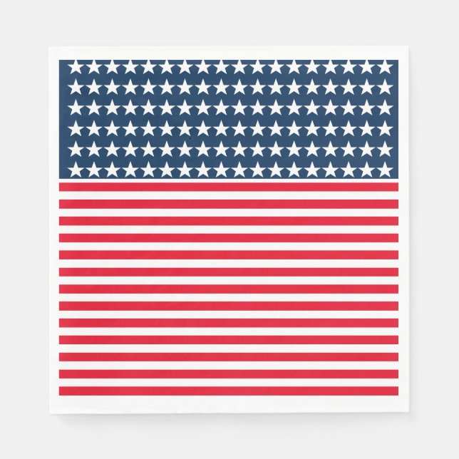 July 4th Paper Napkins-Stars & Stripes Napkins (Front)