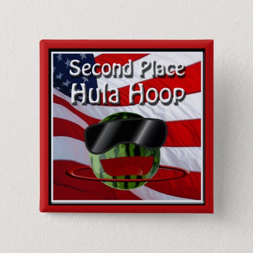 July 4th Party 2rd Place Hula Hoop Button