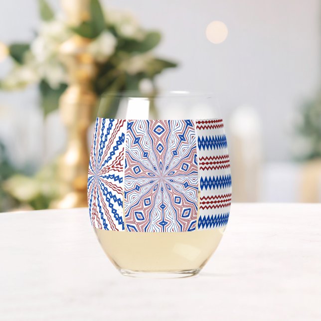 july 4th party Drinkware Set Stemless Wine Glass (Insitu (Wedding))