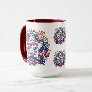 July 4th Patriotic 250 Year Birthday Mug