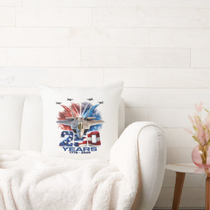 July 4th Patriotic 250 Year Birthday Throw Pillow