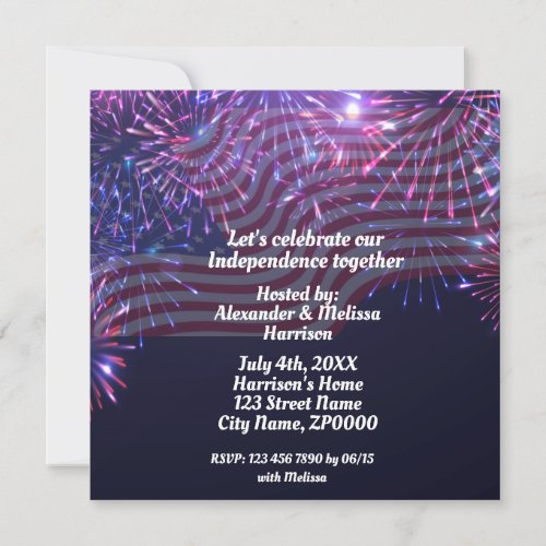 July 4th Patriotic Day Invitation
