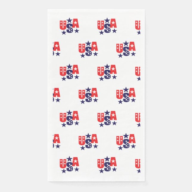 July 4th Patriotic Paper Guest Towel (Front)