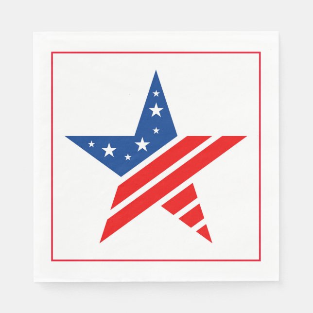 July 4th Patriotic Paper Napkins (Front)