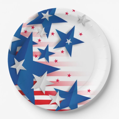 July 4th Patriotic Paper Plates