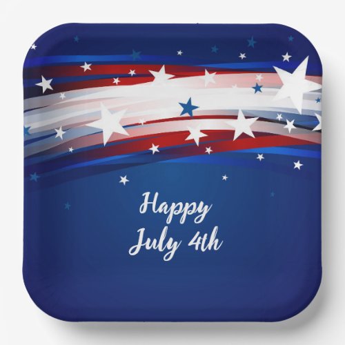 July 4th Patriotic Paper Plates