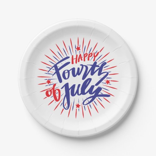 July 4th Patriotic Paper Plates