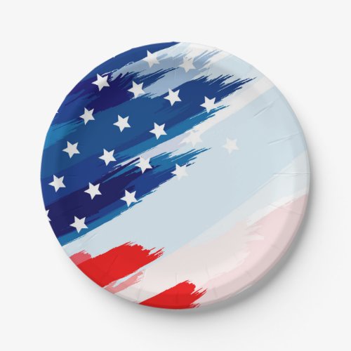 July 4th Patriotic Paper Plates