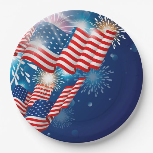 July 4th Patriotic Paper Plates