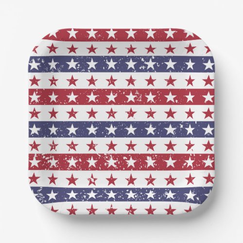 July 4th Patriotic Paper Plates