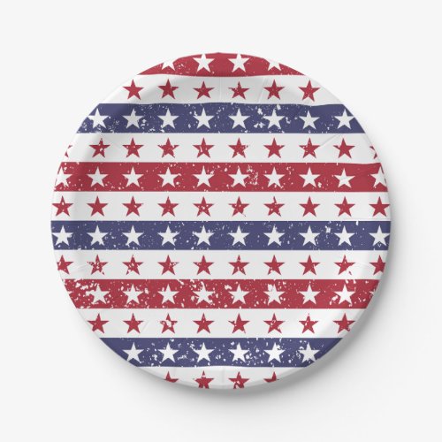 July 4th Patriotic Paper Plates