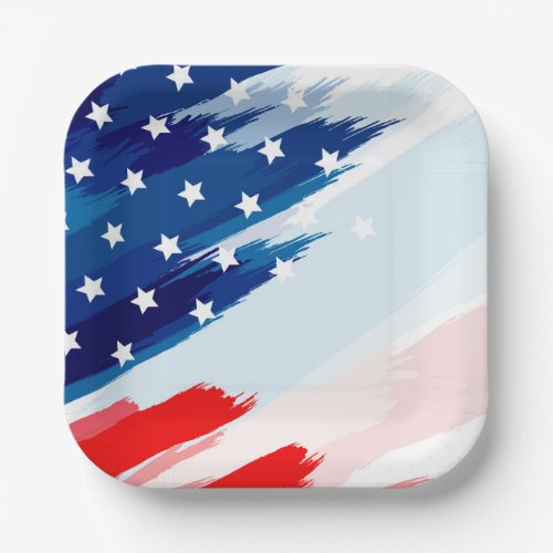 July 4th Patriotic Paper Plates