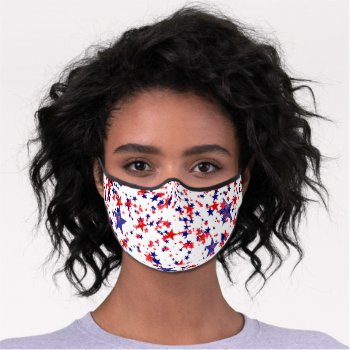 July 4th Patriotic Red White Blue No Fog Glasses Premium Face Mask by Frasure_Studios at Zazzle