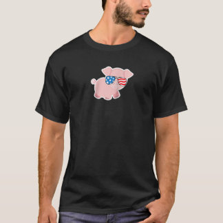 July 4th Piggy Pig Funny American Flag USA Fourth T-Shirt