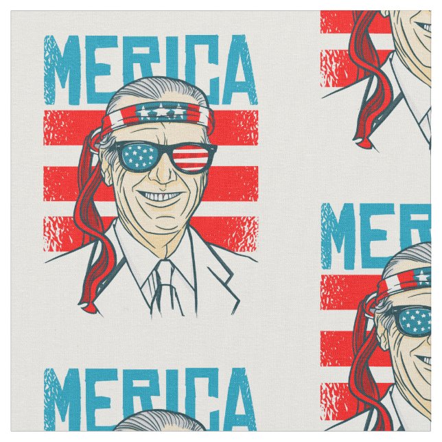 July 4th President Biden Merica USA Fabric (Close Up)