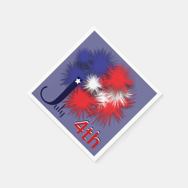 July 4th puffy flag paper napkins (Corner)