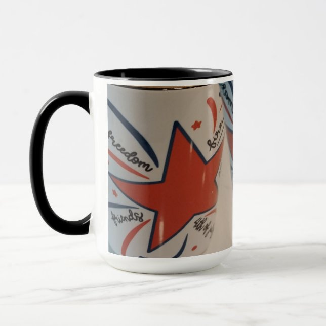 July 4th red white and blue mug (Left)