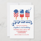 July 4th Red White Blue Birthday Invitation (Front)