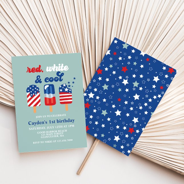 July 4th Red White Blue Birthday Invitation (Creator Uploaded)