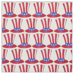 July 4th Red White Blue Patriotic Uncle Sam Tophat Fabric
