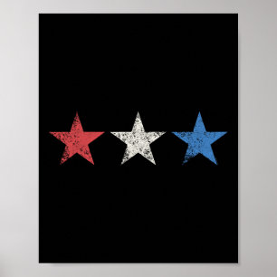 July 4th Red White Blue Stars Cute Usa Patriotic A Poster